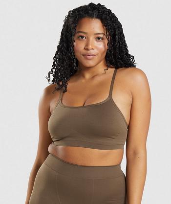 Bralette Damskie Gymshark Seamless Scoop Neck Brązowe | PL 3140DFM